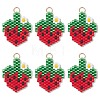 Fruit Theme Glass Seed Beaded Pendants PALLOY-MZ01357-03-1