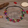 Ethnic Style Dyed Coconut Disc Beaded 3 Layer Necklaces for Women WG6DEC1-01-2