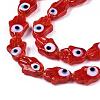 Handmade Evil Eye Lampwork Beads Strands LAMP-WH0006-06D-3