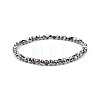 Gold-tone Miyuki Elastic Crystal Beaded Bracelet with Acrylic Tube Beads ST5610421-1