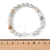 8.5MM Natural Aquamarine Round Beaded Stretch Bracelets BJEW-JB14342-02-4