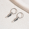 Vintage Brass Feather Hoop Earrings KF3799-5