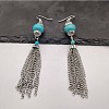 Bohemian Tassel Synthetic Turquoise & Alloy Dangle Earrings for Women RC4749-14-1