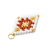 Beaded Rhombus Charms PALLOY-MZ01345-01-2