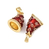 Christmas Brass Micro Pave Cubic Zirconia Enamel Pendants KK-B161-15G-04-2