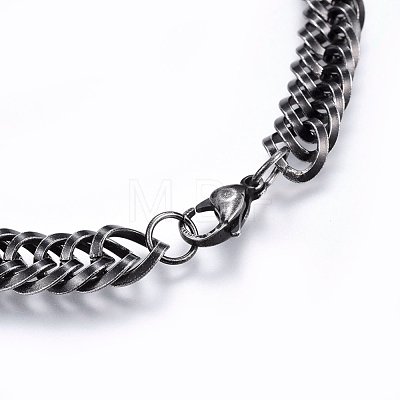 304 Stainless Steel Curb Chain Necklaces NJEW-H493-11AS-1