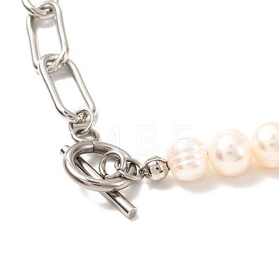 Vintage Natural Pearl Beaded Necklace for Girl Women NJEW-JN03678-1