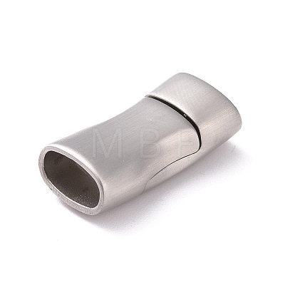 Rectangle 304 Stainless Steel Matte Magnetic Clasps with Glue-in Ends STAS-O035-11-1
