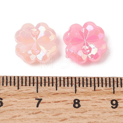 UV Plating Opaque Acrylic Beads OACR-G058-17F-1