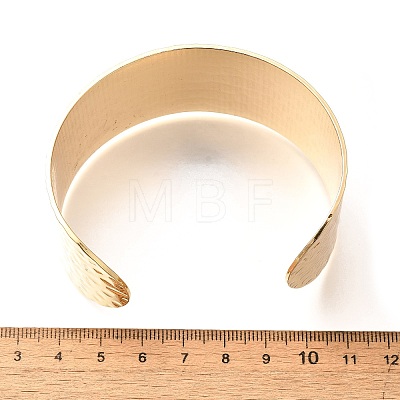 304 Stainless Steel Textured Wide Open Cuff Bangles for Women BJEW-Z067-01G-01-1