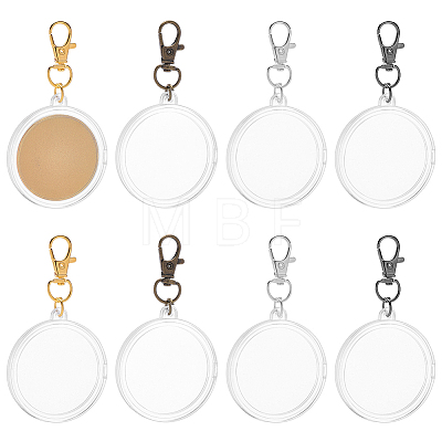 8Pcs 4 Styles Acrylic Coin Case Pendant Decoration KEYC-FG0001-29-1