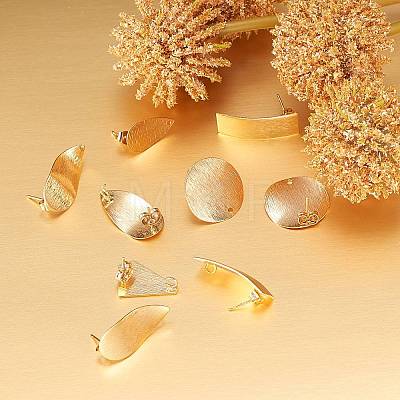 24Pcs 6 Styles Brass Stud Earrings Findings KK-SZ0001-52-1