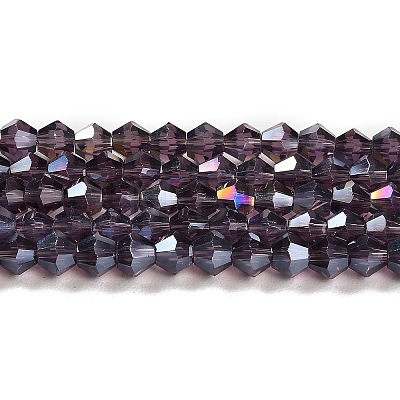Transparent Electroplate Glass Beads Strands LS-GLAA-F029-4mm-A04-1