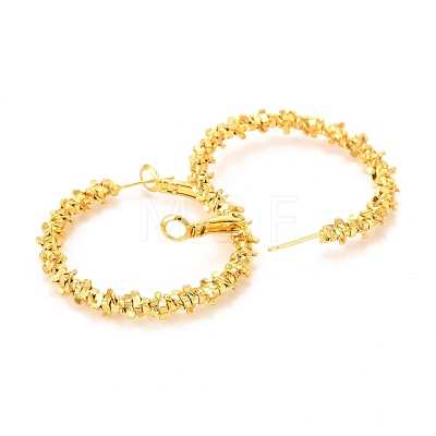 Brass Hoop Earrings EJEW-F273-05G-1