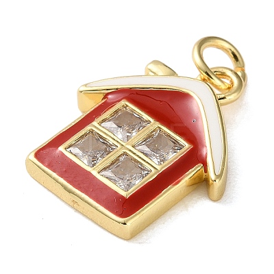 Brass Micro Pave Cubic Zirconia Pendants KK-I383-01G-05-1