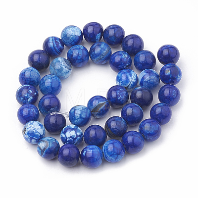 Dyed Natural Crackle Agate Beads Strands G-T100-01A-1