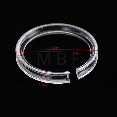 50Pcs Transparent Plastic Single Bracelet Display Rings PW-WG30686-01-1