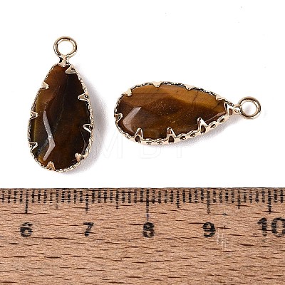 Natural Tiger Eye Faceted Pendants G-Q606-104G-06-1