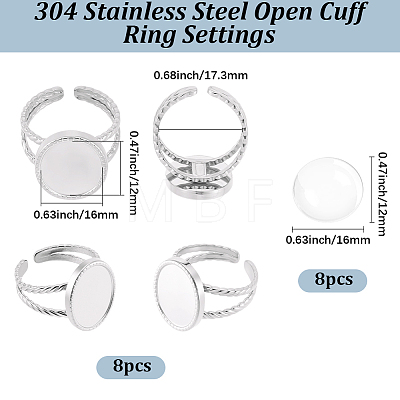 DIY Oval Finger Rings Making Kit DIY-BBC0003-15P-1