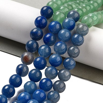 Natural Yellow/Green/Blue/Red Aventurine Beads Strands G-B095-A03-02-1