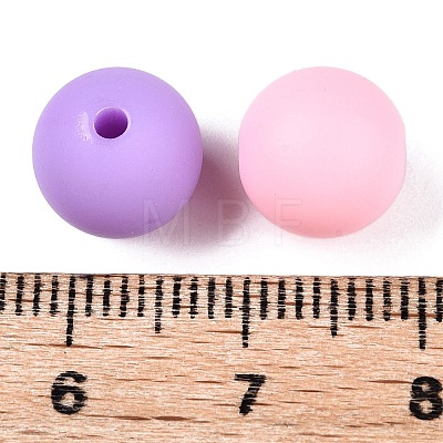 Rubberized Style Imitated Silicone Acrylic Beads MACR-T048-01C-14-1