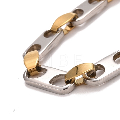 Vacuum Plating 304 Stainless Steel Oval Link Chains Bracelet STAS-E160-04GP-1