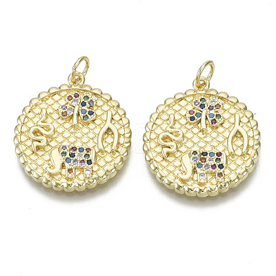 Brass Micro Pave Cubic Zirconia Pendants ZIRC-S061-168G-NF-1