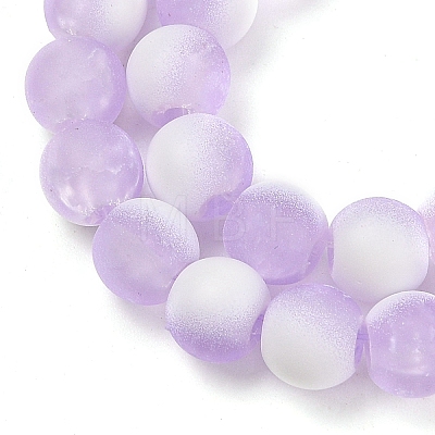 Frosted Crackle Glass Beads Strands GLAA-U001-6mm-M04-1