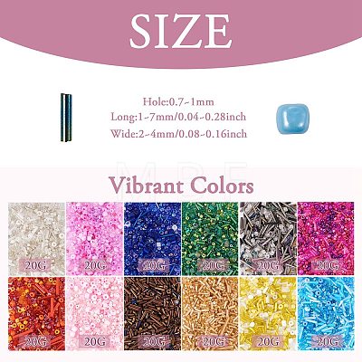 220g 11 colors Glass Seed Beads SEED-TA0001-14-1