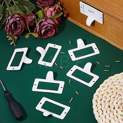 25Pcs Rectangle Zinc Alloy Label Frame Card Holder AJEW-FH0008-75A-1