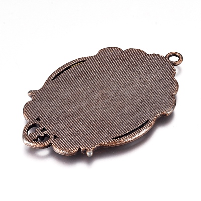 Tibetan Style Pendant Cabochon Settings TIBEP-A22962-R-FF-1