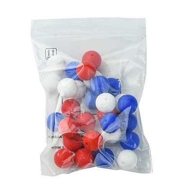 30Pcs 3 Colors Silicone Beads Round Rubber Bead 15MM Loose Spacer Beads for DIY Supplies Jewelry Keychain Making SIL-FS0001-01B-1