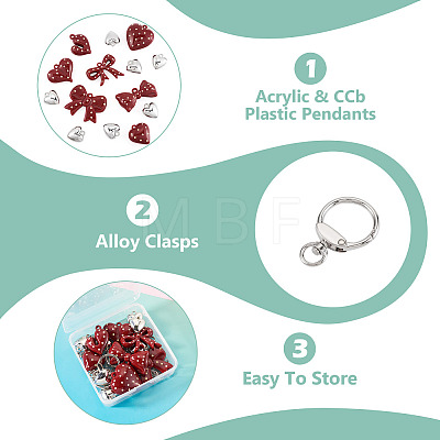 DIY Heart Bowknot Keychain Making Kits DIY-TA0015-61-1