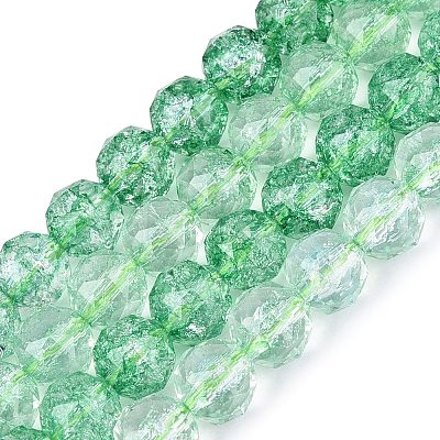 Crackle Transparent Glass Beads Strands GLAA-Q108-02A-05-1