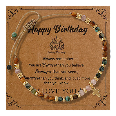 Birthday Brass Cross Charm Bracelets KZ7256-11-1