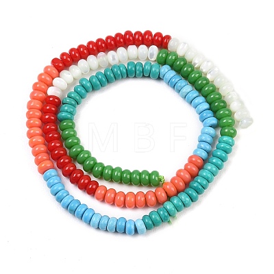 Glass & Natural White Shell & Dyed Howlite Beads Strands G-Z135-C08-2x4mm-1