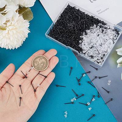 SOFPLATE 500Pcs Eco-Friendly Plastic Stud Earring Findings KY-SP0001-01B-1