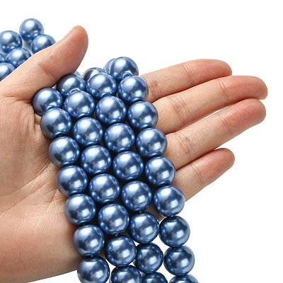 Eco-Friendly Glass Pearl Beads Strands HY-A008-14mm-RB015-1