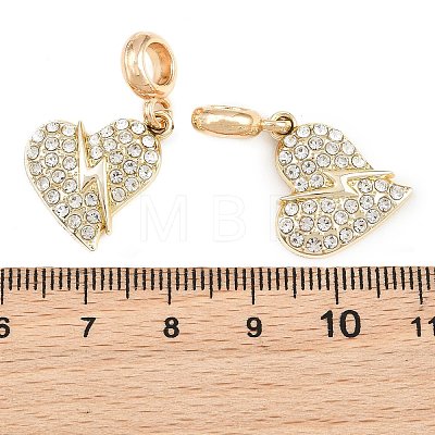 Alloy Crystal Rhinestone European Dangle Charms AL-CBAC2D3-11G-1
