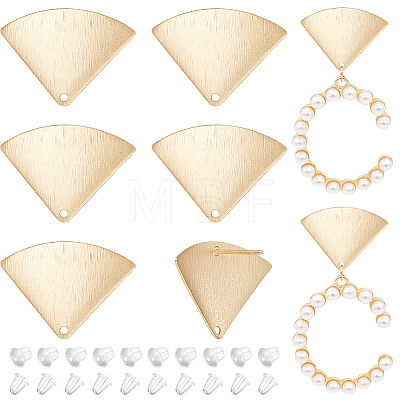 10Pcs Brass Stud Earrings KK-BC0011-54-1