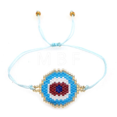 Friendship Evil Eye Loom Pattern Seed Beads Bracelets for Women BJEW-C011-10B-1