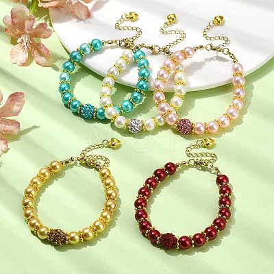 Glass Imitation Pearl Beaded Bracelets for Women BJEW-JB10034-1