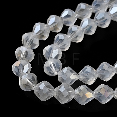 Electroplate Transparent Glass Beads Strands EGLA-I019-AB02-1