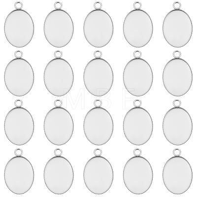 20Pcs 304 Stainless Steel Pendant Cabochon Settings STAS-BBC0010-66-1