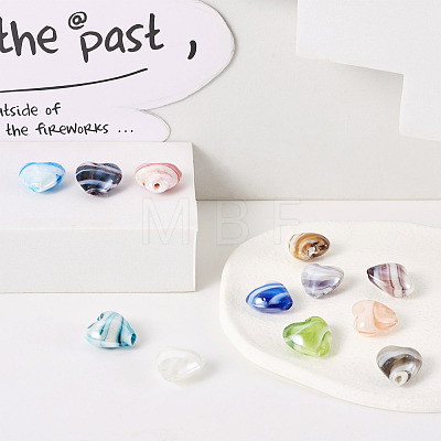 24Pcs 12 Colors Handmade Lampwork Beads LAMP-CW0001-03-1