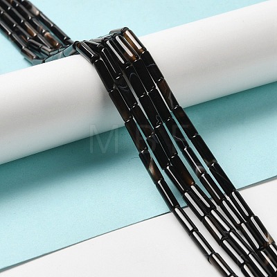 Natural Black Agate Beads Strands G-H013-49-1