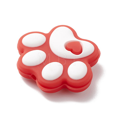 Dog Paw Print Food Grade Eco-Friendly Silicone Beads SIL-K002-01A-1