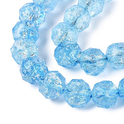 Crackle Transparent Glass Beads Strands GLAA-N063-10mm-05-1