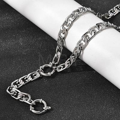 6.5MM 201 Stainless Steel Lumachina Chain Necklaces for Unisex NJEW-K302-07P-1