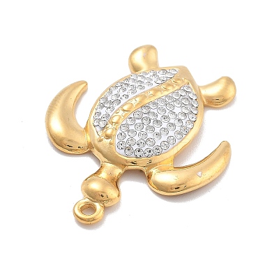 304 Stainless Steel Polymer Clay Rhinestone Pendants RESI-R155-012G-03-1
